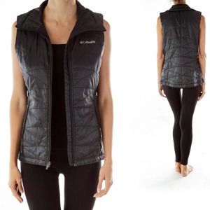 Columbia Black Quilted Lightweight Zip Up Puffer Vest Omni Shield Black XL